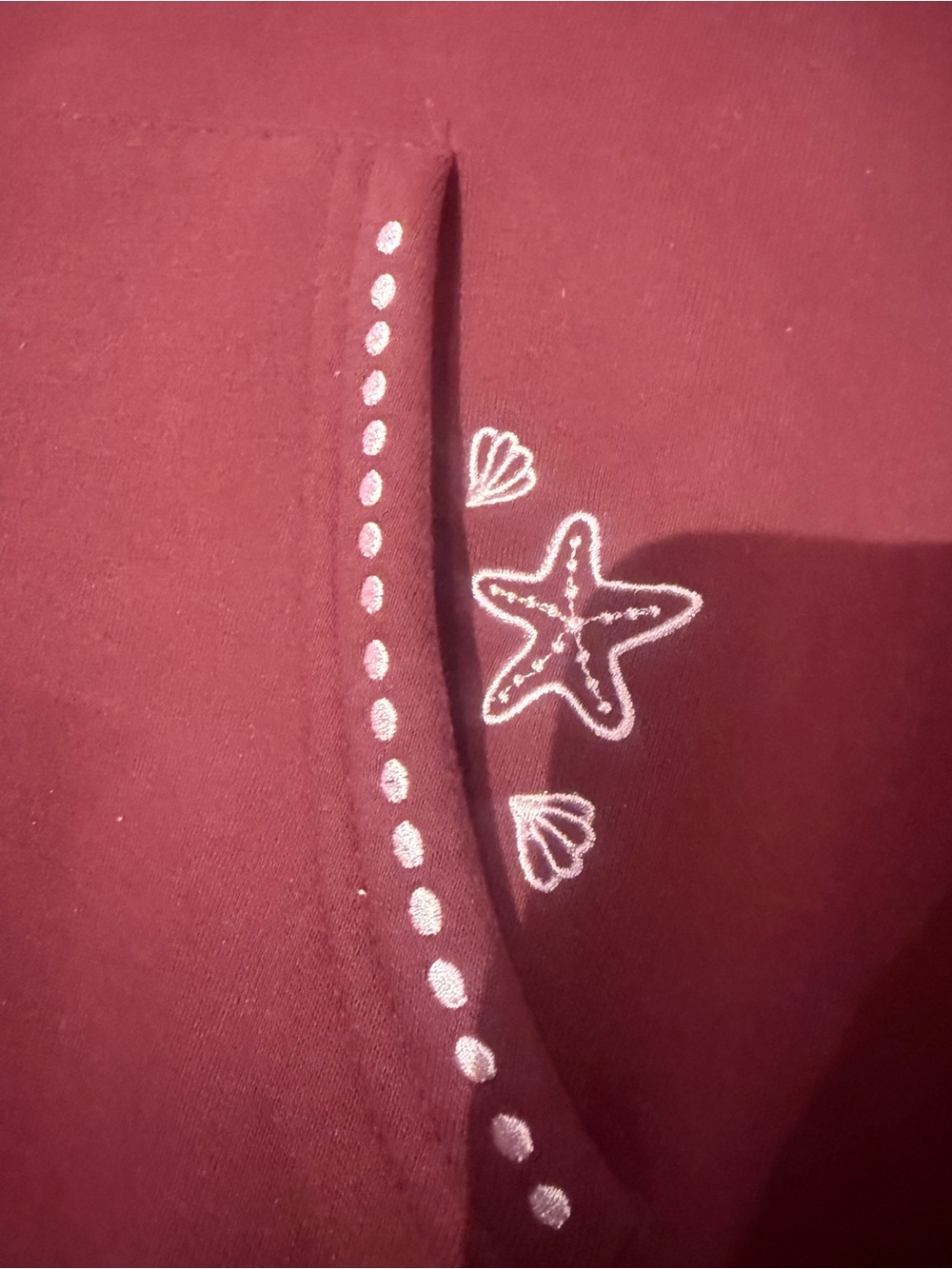 Pink Palm Puff Maroon Sweatshirt with light pink Graphic - Picture 2 of 5